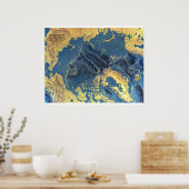 Poster " Arctic : 1971 - Ocean SeaFloor map ... (Cuisine)