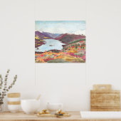 Poster Arctic Lake in Autumn Watercolor : Imprimer (Cuisine)