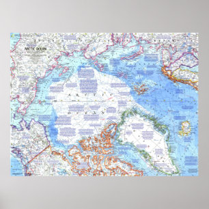 Poster " Arctique : 1971/aujourd'hui - Carte de la région