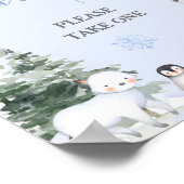 Poster ARCTIQUE Flammes de neige Baby shower des arbres F (Coin)