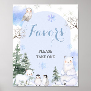 Poster ARCTIQUE Flammes de neige Baby shower des arbres F