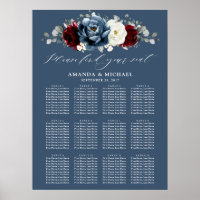 Ardoise Bleu Bourgogne Blanc Ivory Boho Carte de s