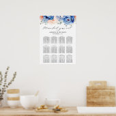 Poster Ardoise bleu marine Dusty Blush Pink - Carte de si (Cuisine)