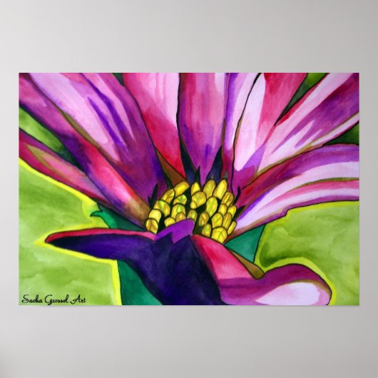 Poster Ardoise de fleur marguerite violette africaine (Devant)