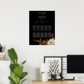 Poster Ardoise Florale Noire de l'automne (Bureau à domicile)