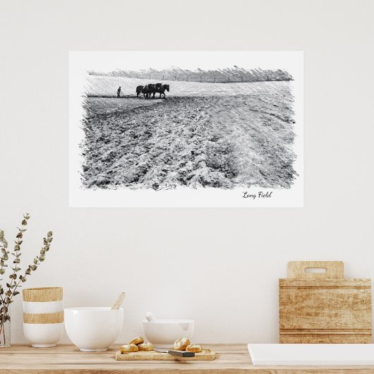 Poster Ardoise murale à long champ (Cuisine)