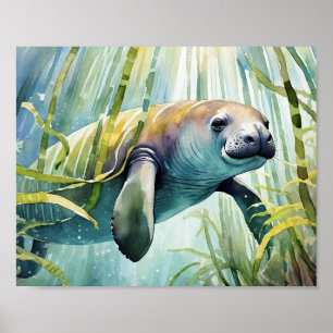 Poster Ardoise murale en aquarelle