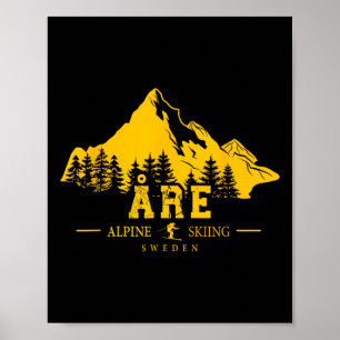 Poster Åre Suède Station de ski Ski alpin Suédois Sont Si