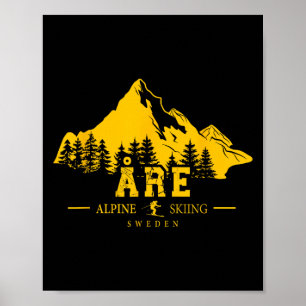 Poster Åre Suède Station de ski Ski alpin Suédois Sont Si