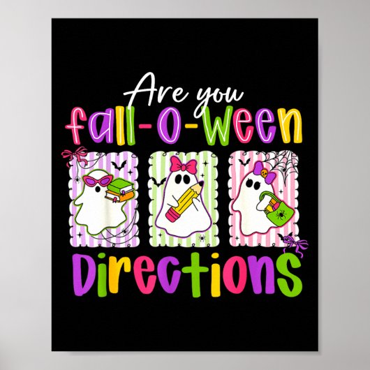 Poster Are You Fall-o-ween Directions Soky Cute Ghost Tea (Devant)