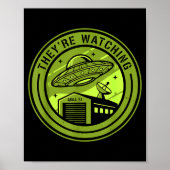 Poster Area 51 They're Watching Alien Believer Batch Ufo (Devant)