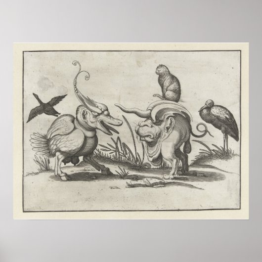 Poster Arent van Bolten's Cat chevauchant un monstre (Devant)