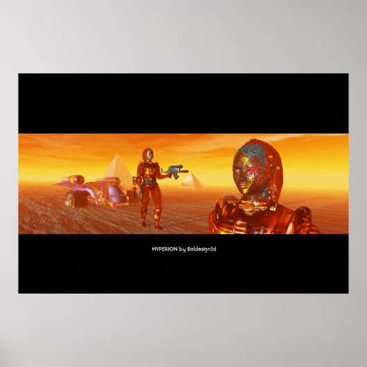 Poster ARÈS CYBORG,DÉSAERT HYPERION,SCIENCE-FICTION Scifi (Devant)
