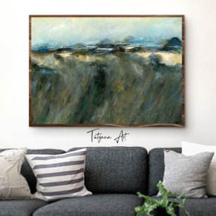 Poster Arêtes de falaises modernes Peinture paysage Abstr