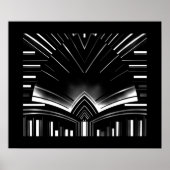 Poster Argent Argent Abstrait Bend (Devant)