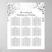 Poster Argent Bébé's Breath White Mariage Seating Chart (Devant)