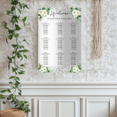 Poster Argent blanc fleurons mariage