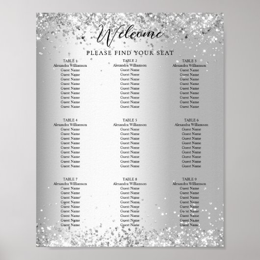 Poster Argent blanc mariage (Devant)