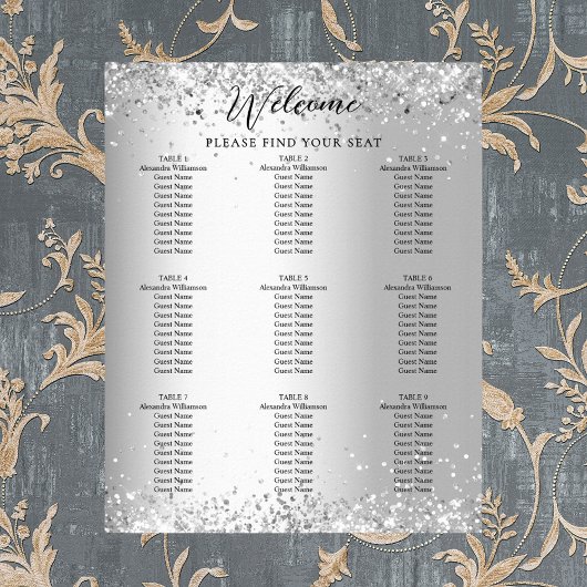 Poster Argent blanc mariage