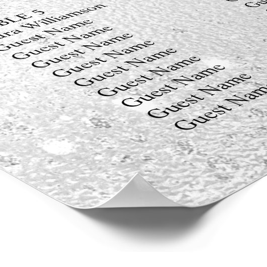 Poster Argent bleu fleurs mariage (Coin)