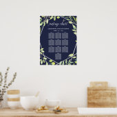 Poster Argent Botanique moderne Mariage de look (Cuisine)