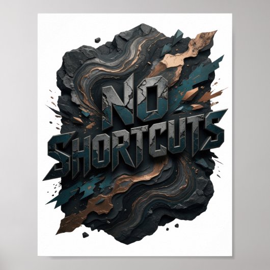 Poster Argent Classique AUCUN RACCOURCI (Devant)