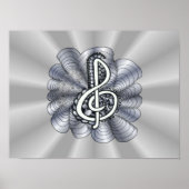Poster Argent Clé Treble personnalisable (Devant)