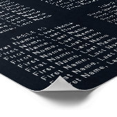 Poster Argent Confetti Calligraphie Mariage Carte de sièg (Coin)