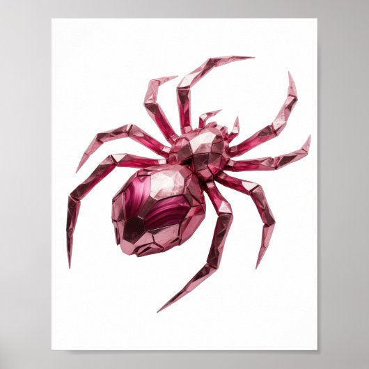 Poster Argent Dynamique PINK SPIDER Design Sur Mesure (Devant)