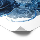 Poster Argent Dynamique ROSES BLEUES (Coin)