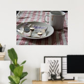 Poster argent et café (Bureau à domicile)