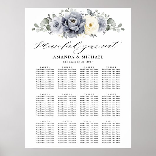 Poster Argent Gris ivoire Hivernal Mariage d'hiver (Devant)