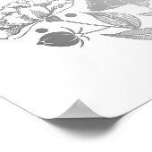 Poster Argent Peonies Élégante Mariage de la couronne (Coin)