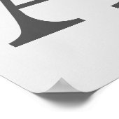 Poster Argent Peony Élégant Monogramme Initiale A (Coin)