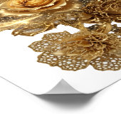 Poster Argent propre ROSES DORÉES (Coin)