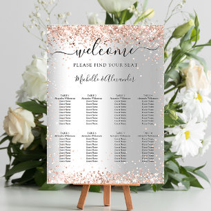 Poster Argent rose mariage en or