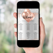 Poster Argent rose or ballons carte de sièges