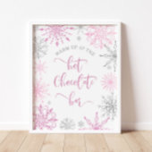 Poster Argent rose Réchauffez-vous à la barre de chocolat