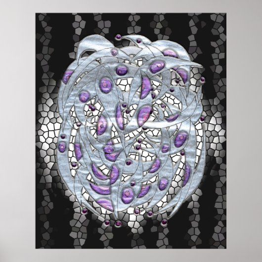 Poster Argent sur verre tendu (Devant)