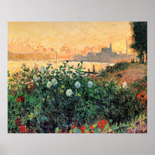 Poster Argenteuil, Fleurs au bord de la rivière, (Devant)