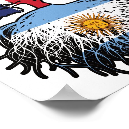 Poster Argentine Argentine Royaume-Uni drapeau des racine (Coin)