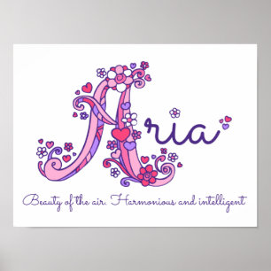 Poster Aria filles nom de la coutume décorative signifian