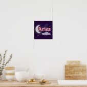 Poster Aries Céleste Lune Cloud Étoiles Astrologie Art (Cuisine)