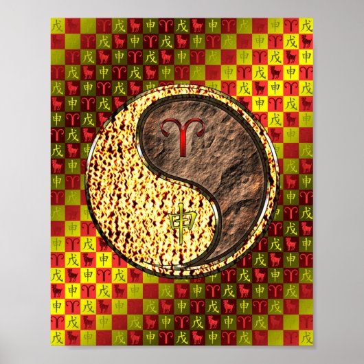 Poster Aries et singe de la Terre (Devant)