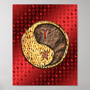 Poster Aries et Tigre de la Terre