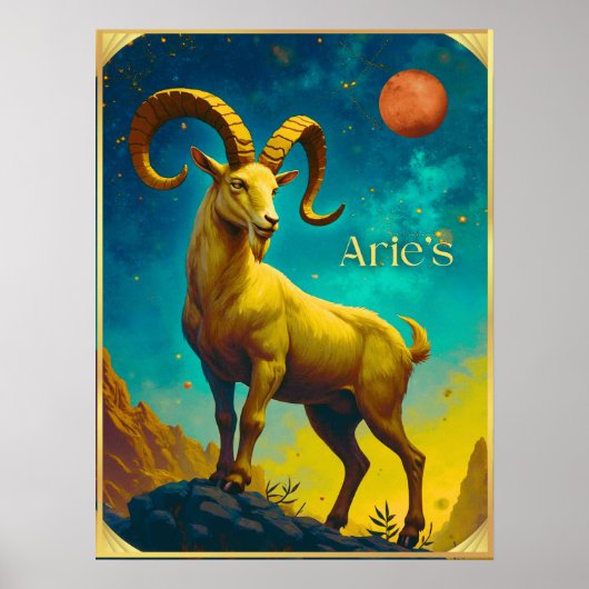 Poster Aries the Ram Zodiac Sign (Devant)