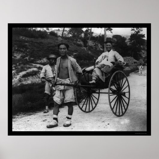 Poster Aristocrate Rickshaw coréen 1910 (Devant)