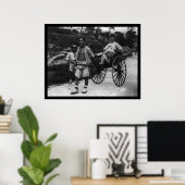 Poster Aristocrate Rickshaw coréen 1910 (Bureau à domicile)