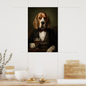 Poster Aristocratic Beagle Print, Funny Renaissance Dog (Cuisine)