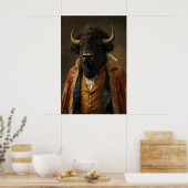 Poster Aristocratic Bison Portrait, Funny Animal (Cuisine)
